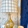 Handmade Designer Lampshade | Scalamandre Swedish Linen Check | Blue and White Checkered | Custom Lighting Accent | Custom Lampshade