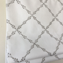 Custom Geometric Grey Embroidery Pattern Ryder Silver Relaxed Roman Shade
