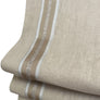 Relaxed Roman Shades "Tuscany Oyster with Decorative Trim", 100% linen roman shade with chain mechanism, custom shades, window treatments