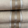 Relaxed Roman Shades "Tuscany Oyster with Decorative Trim", 100% linen roman shade with chain mechanism, custom shades, window treatments