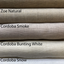 European Relaxed Cordoba- 100% sheer linen shades, light and airy textured linen fabric, sheer - light filtering, 3” double side hemming