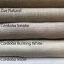 Relaxed Cordoba - 100% sheer linen shades, light and airy textured linen fabric, sheer - light filtering, 1” inside seams, lining with pockets and supporting rods at the back