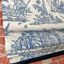 Relaxed Roman Shades , with chain mechanism, Marseilles Toile ~ Willow Ware Blue and White by Spoonflower, window treatments