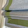 Relaxed Roman shade, Custom Roman Shade "Shimmer" with trim Heart, Roman Shade custom with Borders, Custom shade with Cordless mechanism