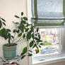 Relaxed Roman shade, Custom Roman Shade "Shimmer" with trim Heart, Roman Shade custom with Borders, Custom shade with Cordless mechanism