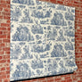 Relaxed Roman Shades , with chain mechanism, Marseilles Toile ~ Willow Ware Blue and White by Spoonflower, window treatments