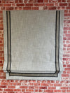 Custom Roman Shade, Roman Shade with decorative trim CE58, Fabric Toronto with prominent texture, shade with chain mechanism, window shade