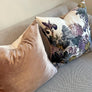 Custom Cushions | Velvet Cushions with Printed Flowers | Floral Pillows with Irises, Lilacs, and Hydrangeas | Soft & Luxurious Cushion Cover