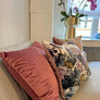 Custom Cushions | Velvet Cushions with Printed Flowers | Floral Pillows with Irises, Lilacs, and Hydrangeas | Soft & Luxurious Cushion Cover