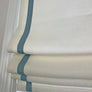 Custom Relaxed Roman Shade with 1" Border, 2" inset | Chain Mechanism | Custom Window Treatments with Light Filtering or Blackout Lining