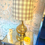Handmade Designer Lampshade | Scalamandre Swedish Linen Check | Blue and White Checkered | Custom Lighting Accent | Custom Lampshade