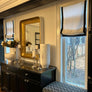 Custom Roman Shades, European Relaxed Shade, 100% Linen Roman Shades with contrasting border, chain mechanism, Roman Shades for Windows
