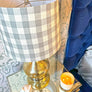 Handmade Designer Lampshade | Scalamandre Swedish Linen Check | Blue and White Checkered | Custom Lighting Accent | Custom Lampshade