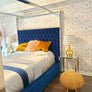 Handmade Designer Lampshade | Scalamandre Swedish Linen Check | Blue and White Checkered | Custom Lighting Accent | Custom Lampshade