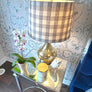 Handmade Designer Lampshade | Scalamandre Swedish Linen Check | Blue and White Checkered | Custom Lighting Accent | Custom Lampshade