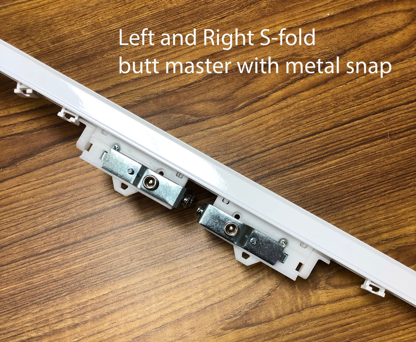 S-fold butt master for aluminum ripple fold track