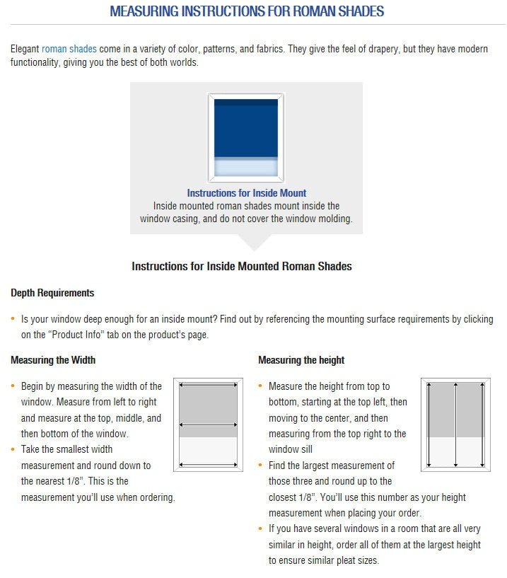 How to measure for a custom Roman shade