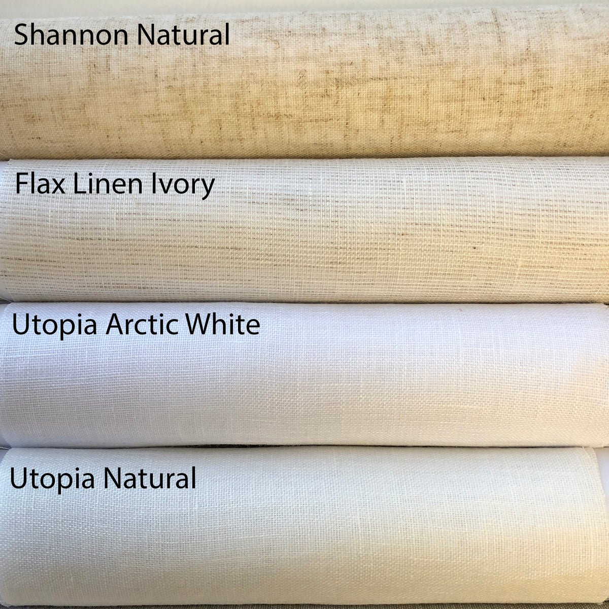 Sheer Linen Relaxed Roman Shade with Flat Folds — Custom Size, 8 Sheer Fabrics