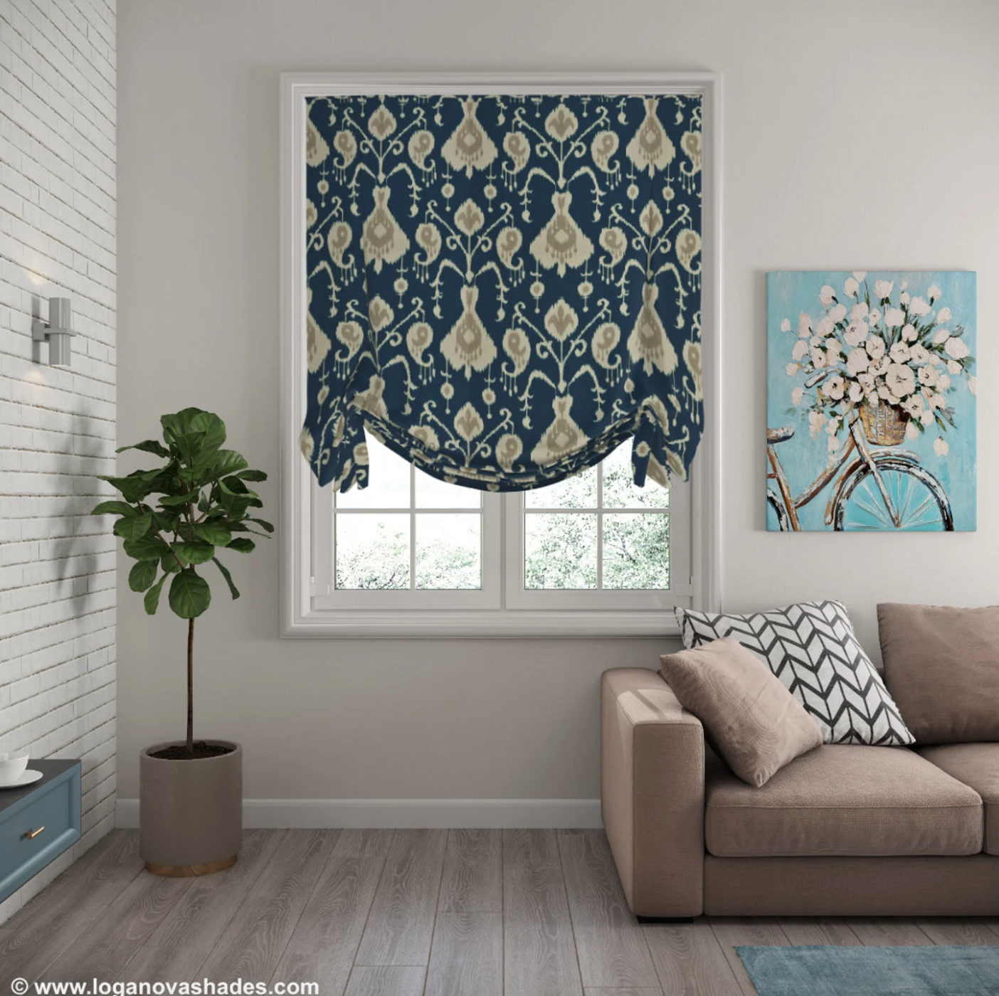 Vista European Relaxed Roman Shade — Custom Size