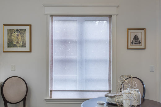 Custom Plain Fabric Relaxed Sheer Roman Shade