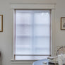 Custom Plain Fabric Relaxed Sheer Roman Shade "Lucky Earth"