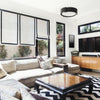 Faux Linen White Blackout Roman Shade