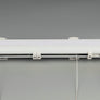 White 3 Sides Grey Border Chevalle Design Flat Linen Roman Shade
