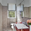 Faux Linen White Blackout Roman Shade