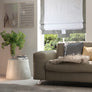 Custom White Flat Linen Roman Shade