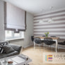 Custom White Flat Linen Roman Shade