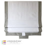 Custom White Flat Linen Roman Shade