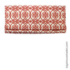 Custom Linen Roman Shades With Bold Coral Orange Design