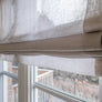 Custom Plain Fabric Relaxed Sheer Roman Shade "Lucky Earth"