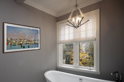 Custom Combe Eggshell Roman Shade