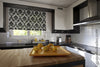 Bold Black & White Traditional Pattern Roman Shade