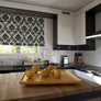 Bold Black & White Traditional Pattern Roman Shade