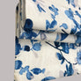 Blue Flowers Floral Pattern Flat Roman Shade
