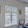 Blue Flowers Floral Pattern Flat Roman Shade