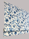 Blue Flowers Floral Pattern Flat Roman Shade