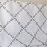 Custom Geometric Grey Embroidery Pattern Ryder Silver Relaxed Roman Shade