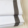 Custom Roman Shade " White with Pewter Border" roman shades with chain mechanism, Custom Made Window Treatment