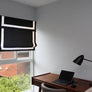 Relaxed Linen Roman Shade with valance " Tuscany Black with White border" and chain mechanism, Windows Treatment, Custom made