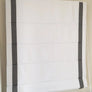Custom Roman Shade " White with Pewter Border" roman shades with chain mechanism, Custom Made Window Treatment