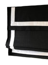 Relaxed Linen Roman Shade with valance " Tuscany Black with White border" and chain mechanism, Windows Treatment, Custom made