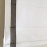 Custom Roman Shade " White with Pewter Border" roman shades with chain mechanism, Custom Made Window Treatment