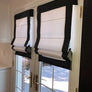 Custom Roman Shade "White with 4 sides Black Border", roman shade with chain mechanism, Custom Made roman shade, window Treatments