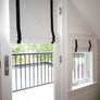 Custom made roman shade, Roman Shade "White with black trim", 100% linen roman shade, flat style with chain mechanism, window treatments