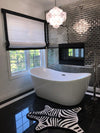 Custom Roman Shade "White with 4 sides Black Border", roman shade with chain mechanism, Custom Made roman shade, window Treatments