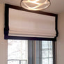 Custom Roman Shade "White with 4 sides Black Border", roman shade with chain mechanism, Custom Made roman shade, window Treatments