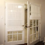 Sheer Roman Shade "White sheer linen" with chain mechanism, Faux sheer Linen Roman Shades, custom made roman shades for French doors